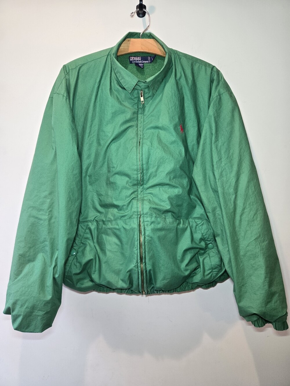 Vintage Polo Ralph Lauren Coat Men's Large Green Cotton 90s Retro